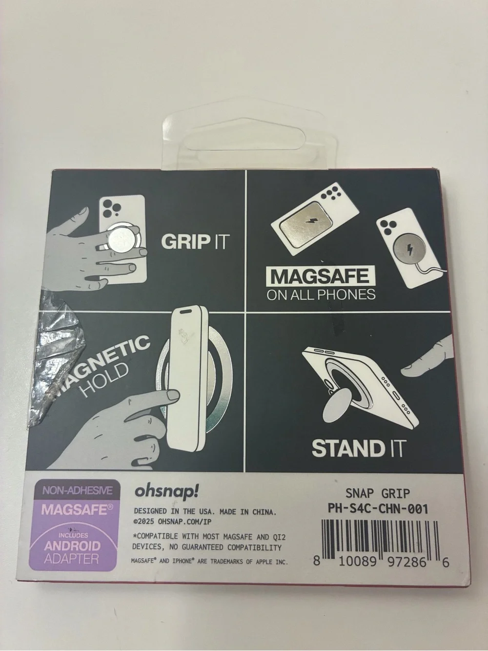 ohsnap! Snap Grip Luxe Magnetic Phone Grip •Cherry Noise•